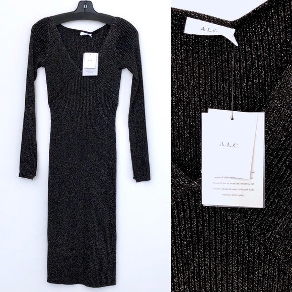 NWT Maternity-Friendly A.L.C. Metallic Dress ALC - Picture 5 of 6